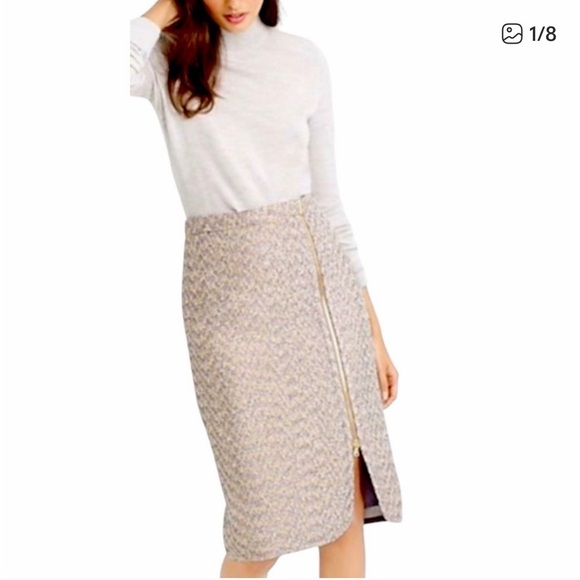 J. Crew Dresses & Skirts - J. Crew Lavender-Blend Tweed Zip-Front Pencil Skirt